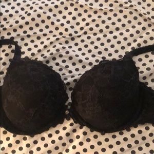 Black lacy push up Victoria secret bra